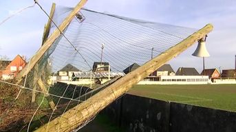 Storm Ciara slaat toe op voetbalterreinen KDN United: palen achter doel sneuvelen
